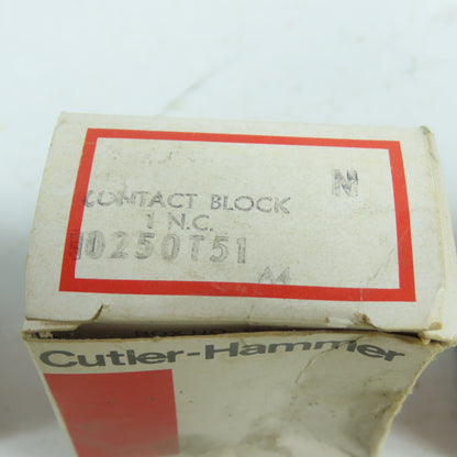 Cutler Hammer 10250T51 600V Heavy Duty Contact Block 1 Normally Closed Lot/3 NEW