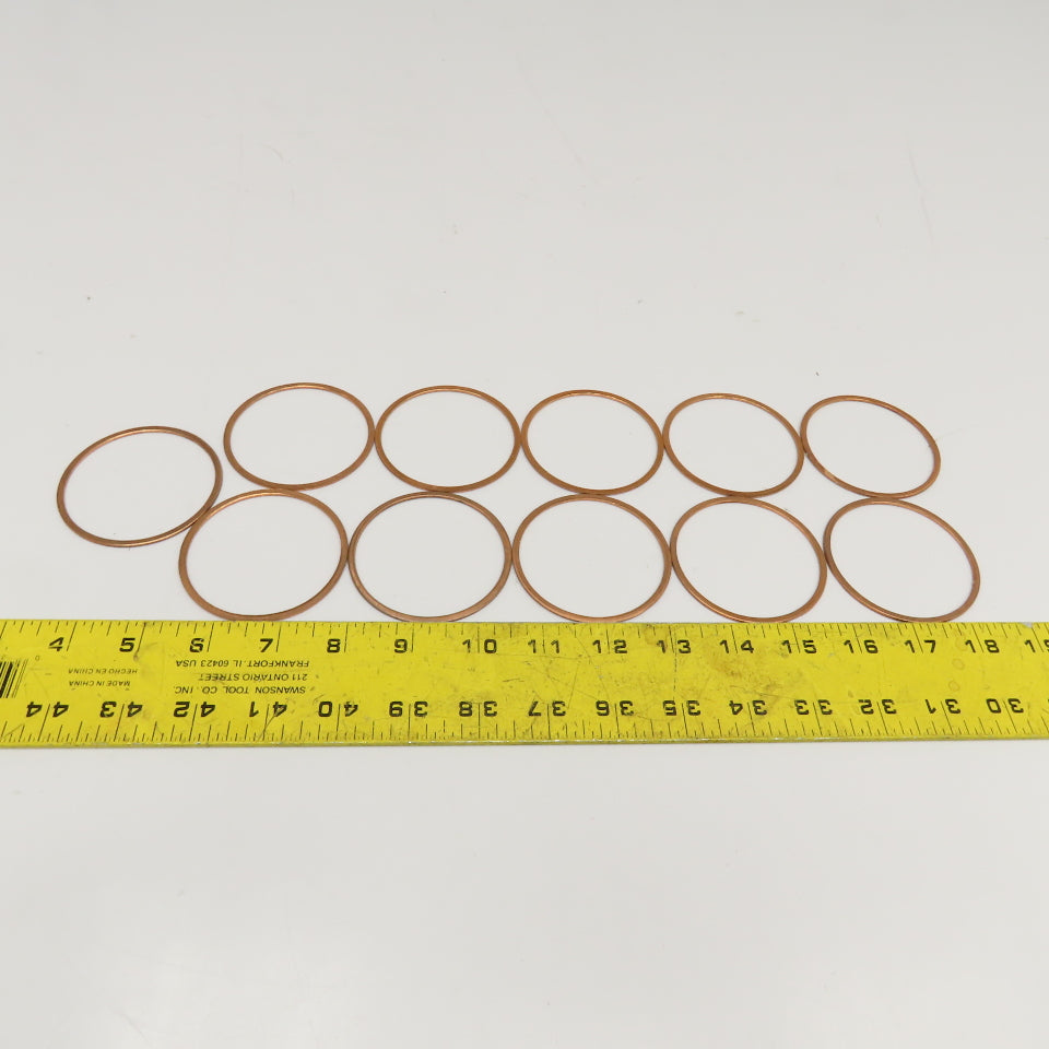 Cincinnati Gasket 1/16" x 2.437" x 2.656" OD Soft Copper Gasket Lot Of 11