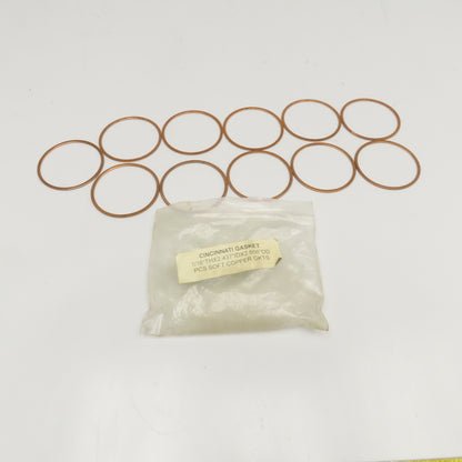 Cincinnati Gasket 1/16" x 2.437" x 2.656" OD Soft Copper Gasket Lot Of 11