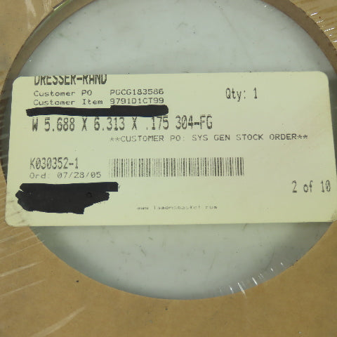 Dresser-Rand 9791D1CT99 W 5.688 x 6.313 x .175 304-FG Gasket