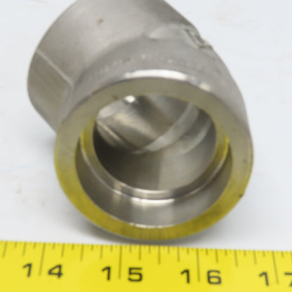 1-1/2" Socket Weld 45° Elbow 304 Stainless Steel Lot of 4