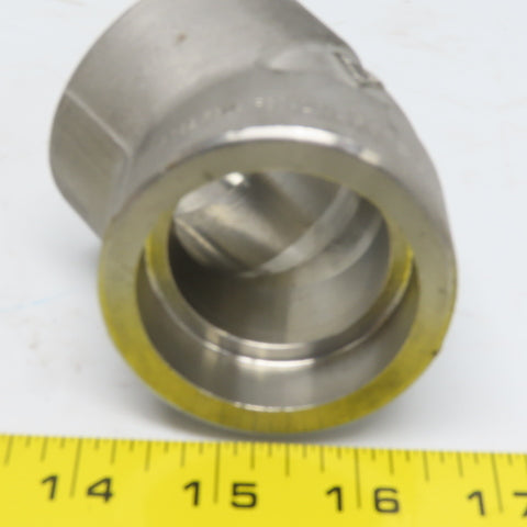 1-1/2" Socket Weld 45° Elbow 304 Stainless Steel Lot of 4