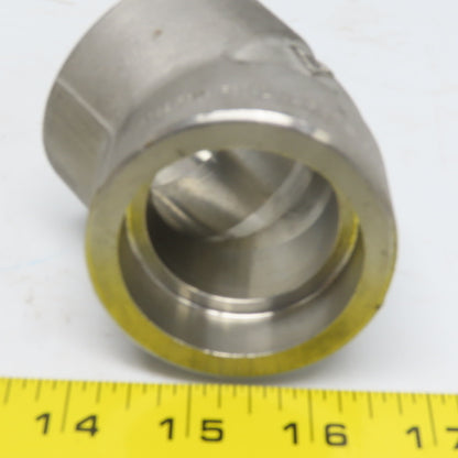 1-1/2" Socket Weld 45° Elbow 304 Stainless Steel Lot of 4