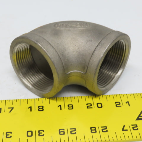 1-1/2" FNPT 90° Elbow 304 Stainless Steel Class 150 Lot of 4