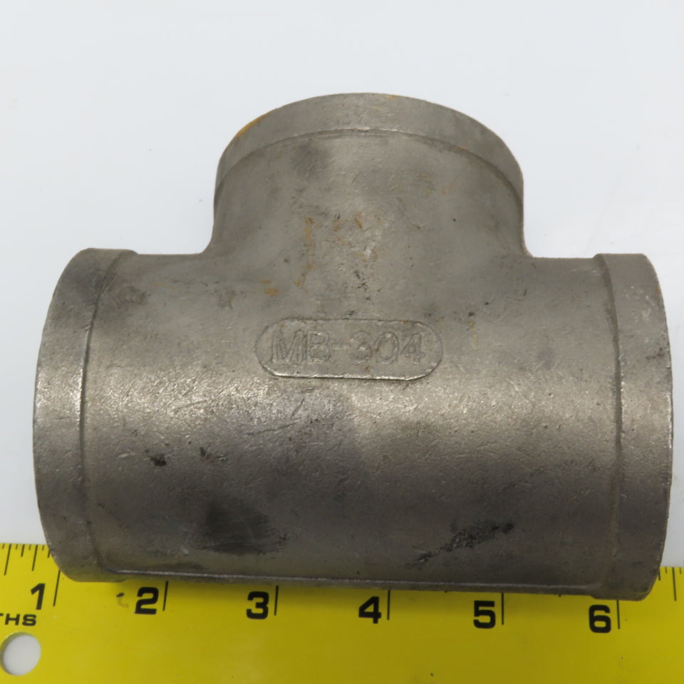 2" FNPT Tee 304 Stainless Steel Class 150 Lot of 3