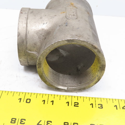 2" FNPT Tee 304 Stainless Steel Class 150 Lot of 3