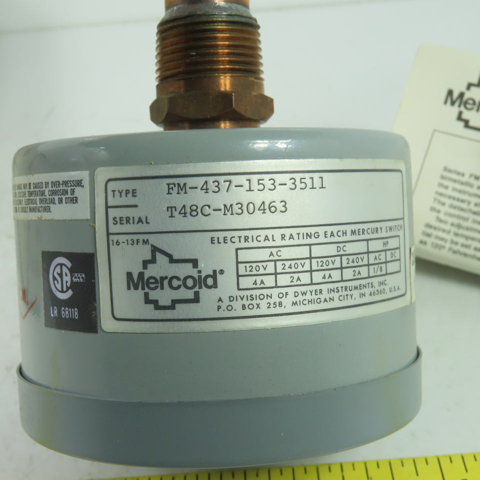 Mercoil FM-437-153-3511 Temperature Controller 240VAC 4A