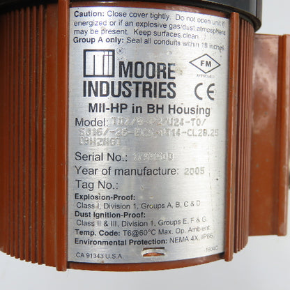 Moore TDZ/B-P2/U24-TO/S316 Temperature Transmitter 24" Probe 32-1/2" OAL
