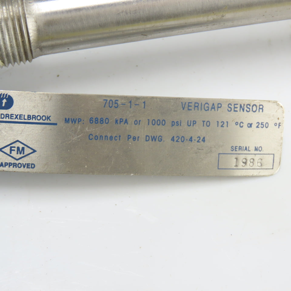 Drexelbrook Level Control Sensor 16" Probe 4-Bolt 6" Flange
