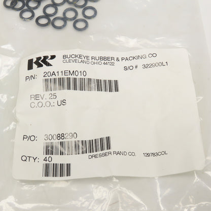 Buckeye Rubber 20A11EM010 O-Ring For Dresser Rand Lot Of 40