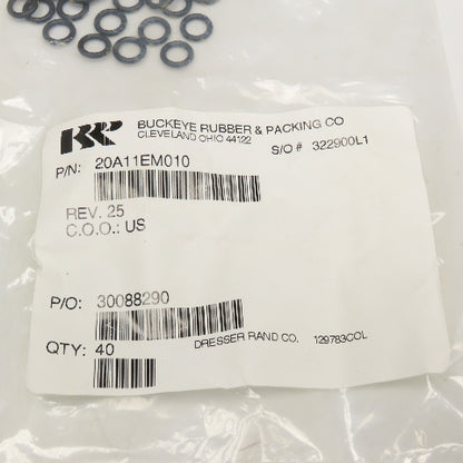 Buckeye Rubber 20A11EM010 O-Ring For Dresser Rand Lot Of 40