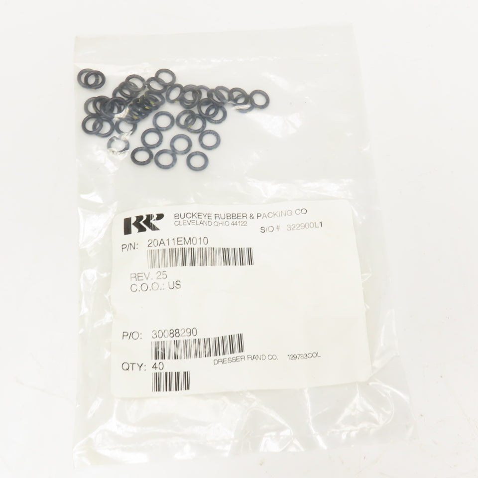 Buckeye Rubber 20A11EM010 O-Ring For Dresser Rand Lot Of 40