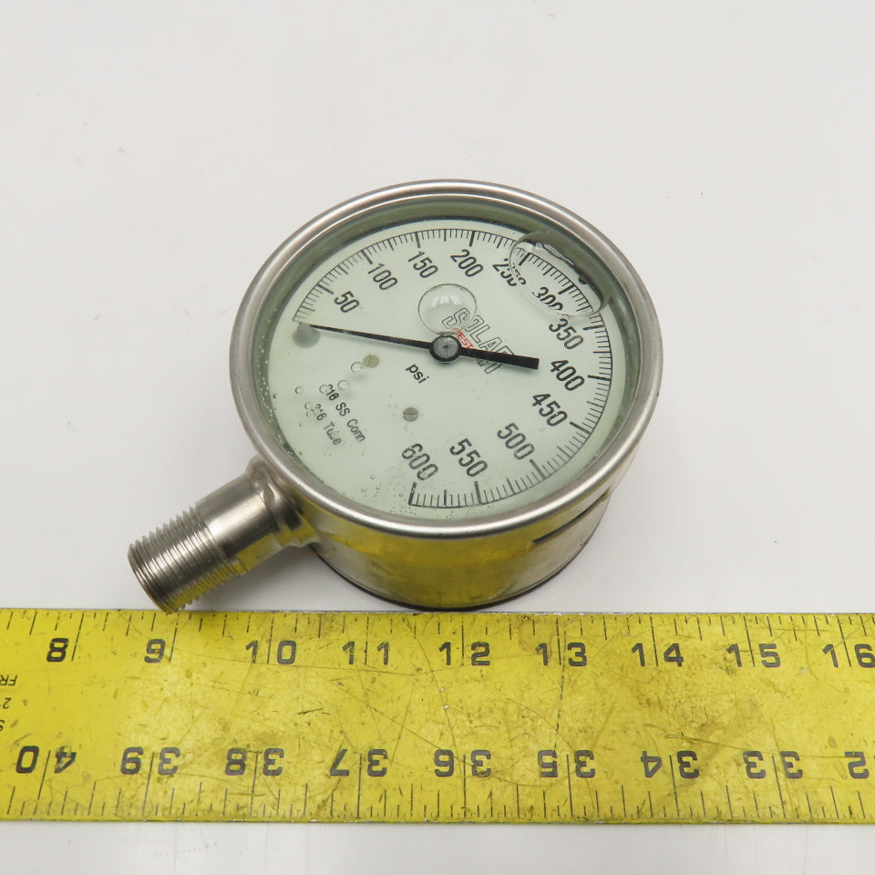 Solar Weston 1000-1400150 0-600PSI Stainless Steel Fluid Filled Pressure Gauge