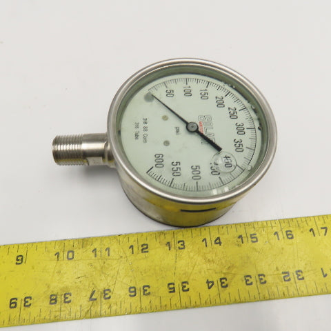 Solar Weston 1000-1400150 0-600PSI Stainless Steel Fluid Filled Pressure Gauge