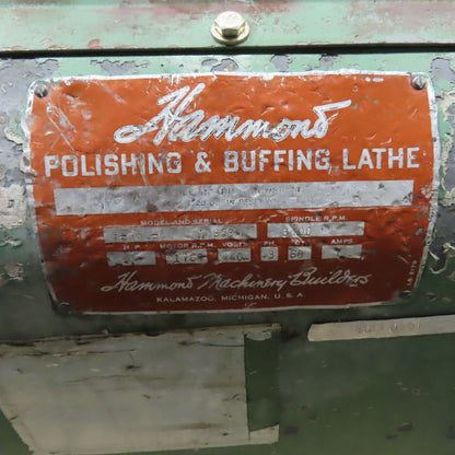 Hammond 5-R0L-B 5HP Double End Polishing & Buffing Lathe Jack 230/460V 3PH