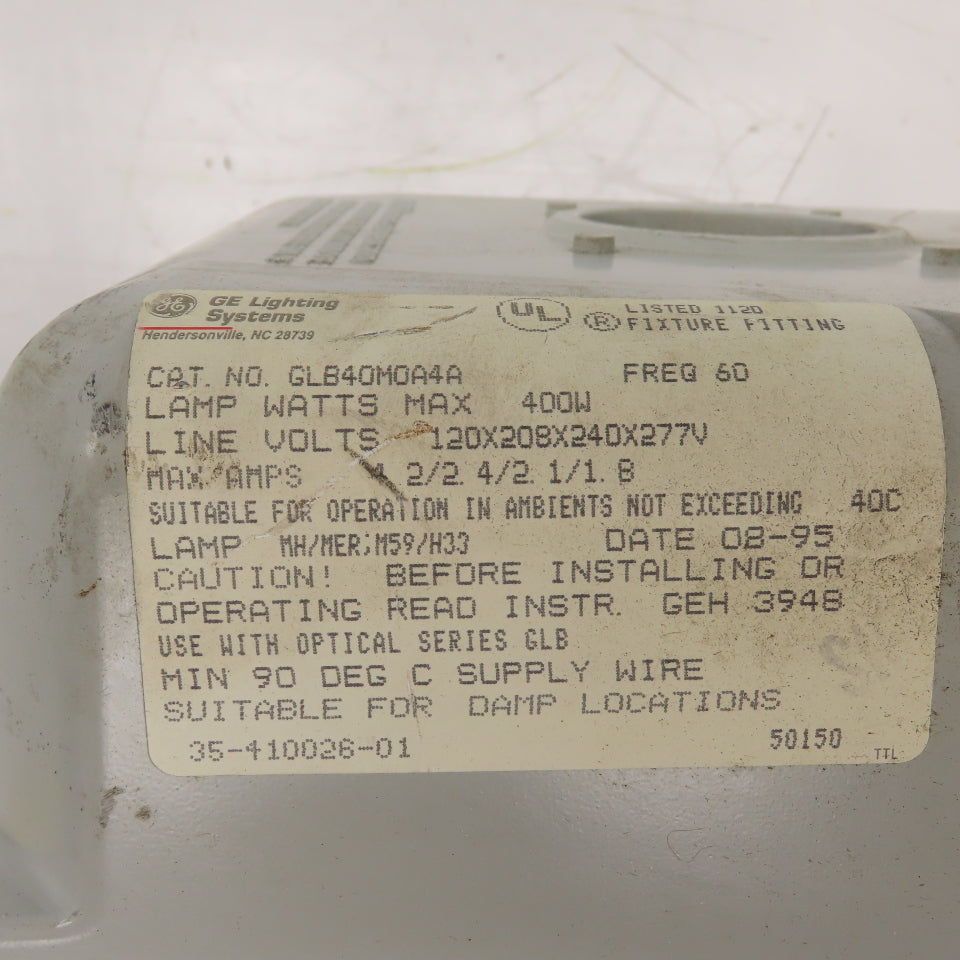 GE GLB40M0A4A 400W Lighting Fixture Lamp Fitting 120-208-240-277V 60HZ