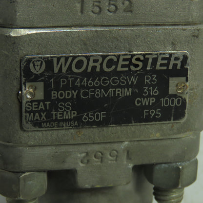 Worcester 1 PT4466GGSW 1" Ball Valve CF8M Seat SS Trim 316 CWP 1000