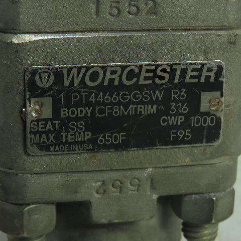 Worcester 1 PT4466GGSW 1" Ball Valve CF8M Seat SS Trim 316 CWP 1000