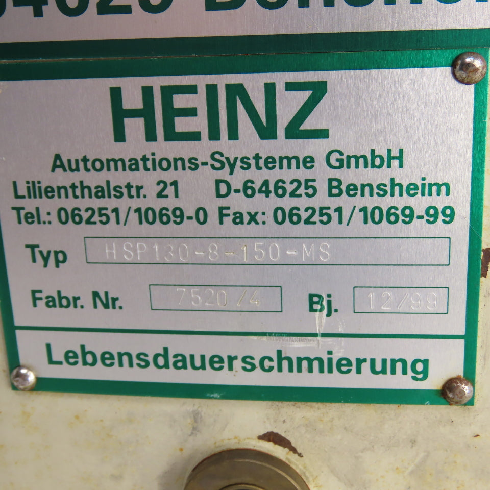 Heinz HSP130-8-150-MS Parallel Cam Gear Box HSP W/ Sensor IFK3002-BPKG (REPAIR)