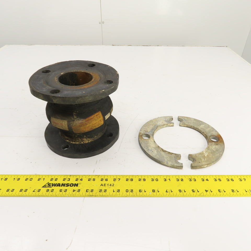 Unaflex 3" Flanged Rubber Expansion Joint 6-1/4" OAL