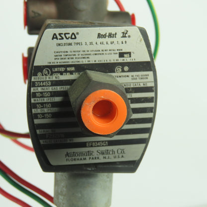 Asco EF8345G1 Red Hatt II Solenoid Valve 1/4" 120V Coil
