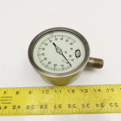 Solar Weston 0-60PSI 4" Stainless Steel Liquid Filled Pressure Gauge 1/2" NPT