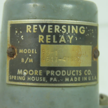 Moore 69-1 4647-41S2DF 1/4" NPT Reversing Pneumatic Relay