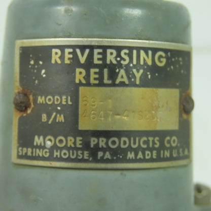 Moore 69-1 4647-41S2DF 1/4" NPT Reversing Pneumatic Relay