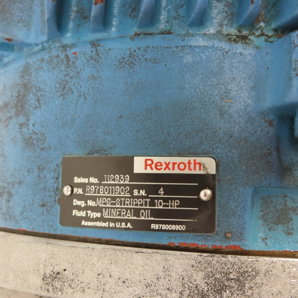 Rexroth AA10VSO71DFR1/31R 10HP Hydraulic Pump Unit 280 Bar Vg=71cc 0811405144