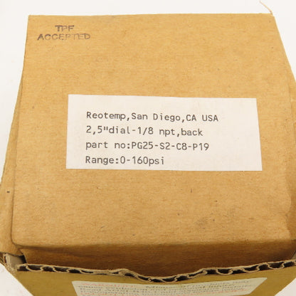 Reotemp 2-1/2" Dial Panel Mount 1/8" NPT Load/Unload Indicator Gage 0-160PSI