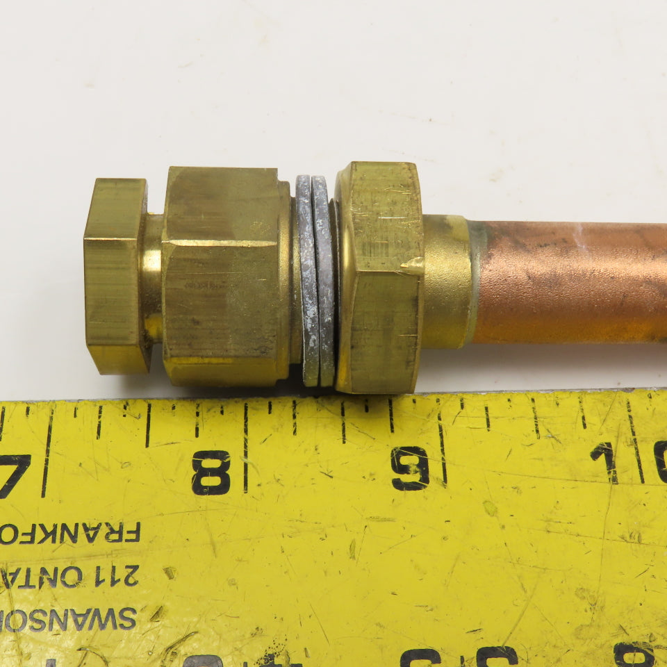 5/8" x 9" Copper Thermowell Bulkhead For 3/8"OD Or Smaller Thermostat