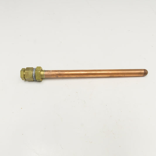 5/8" x 9" Copper Thermowell Bulkhead For 3/8"OD Or Smaller Thermostat