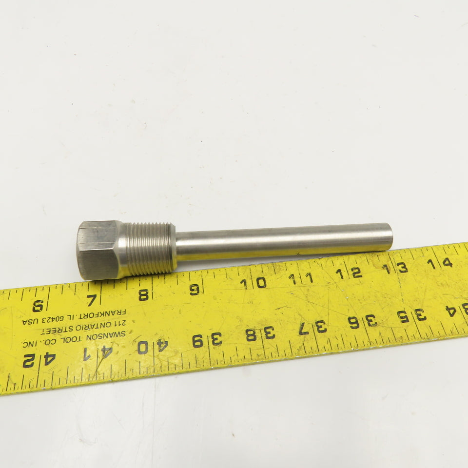 .600" x 6.250" OAL 316SS Thermowell Bulkhead For 3/8"OD Or Smaller Thermostat
