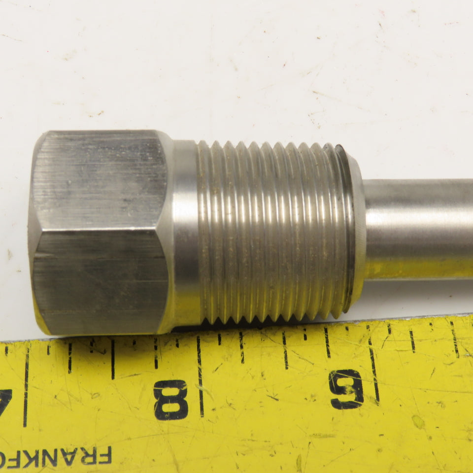 .600" x 6.250" OAL 316SS Thermowell Bulkhead For 3/8"OD Or Smaller Thermostat