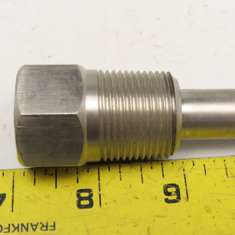 .600" x 6.250" OAL 316SS Thermowell Bulkhead For 3/8"OD Or Smaller Thermostat
