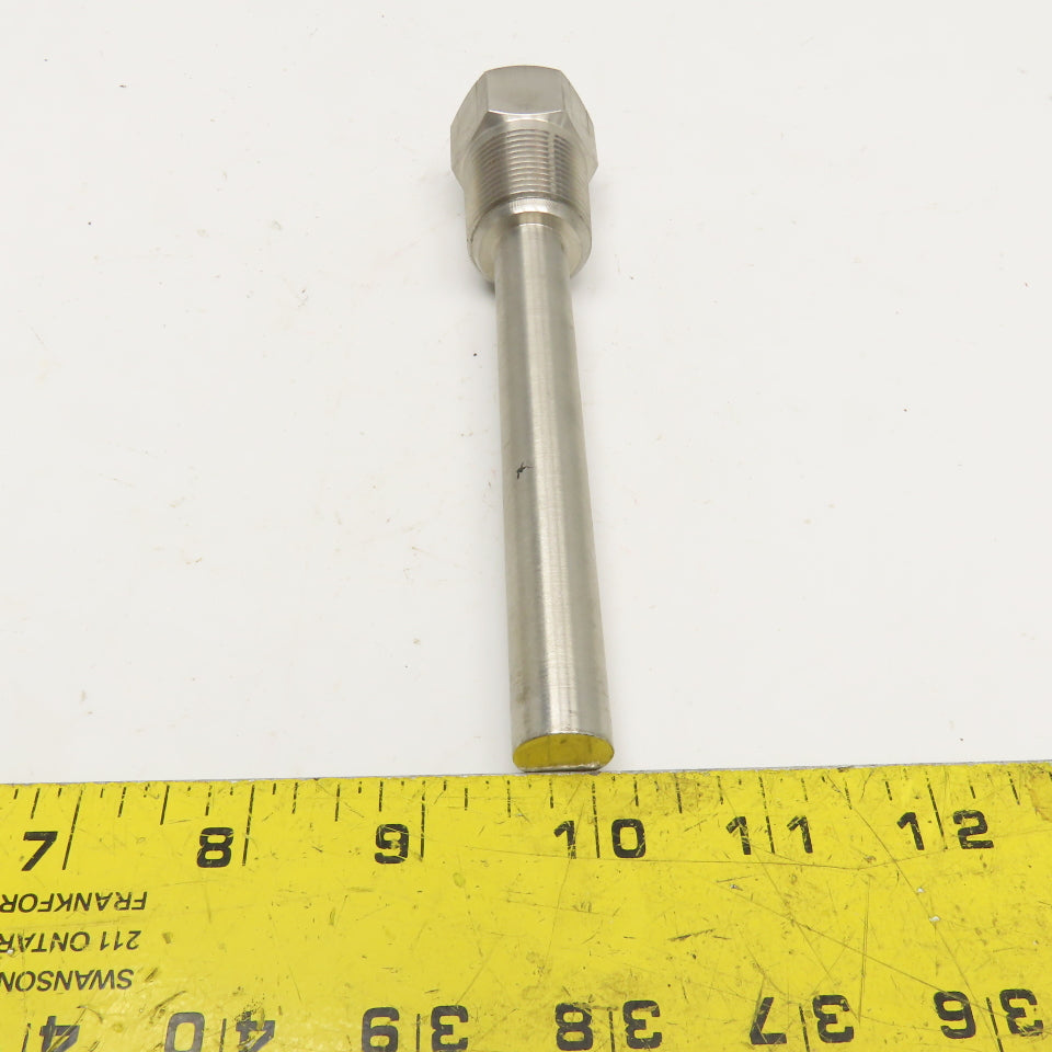 .600" x 6.250" OAL 316SS Thermowell Bulkhead For 3/8"OD Or Smaller Thermostat