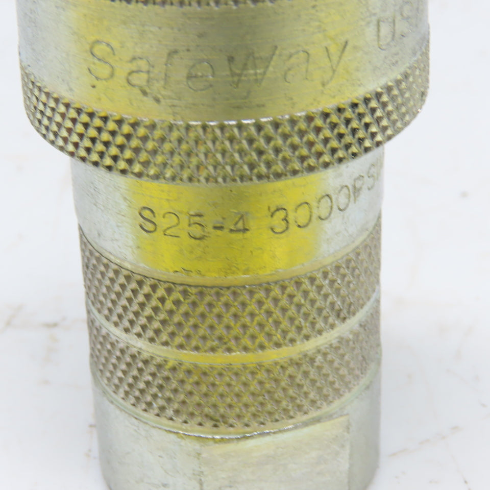 Safeway Hydraulics S25-4 2JC Female Quick Coupler 300PSI 1/2" FNPT