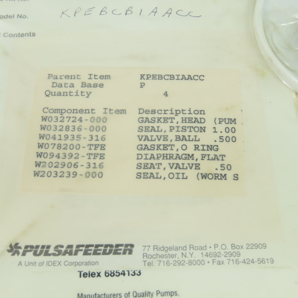 Pulsafeeder KPEBCBIAACC Pulsa Series Kopkit Repair Kit