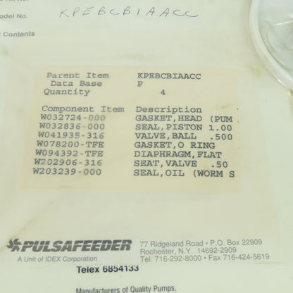 Pulsafeeder KPEBCBIAACC Pulsa Series Kopkit Repair Kit