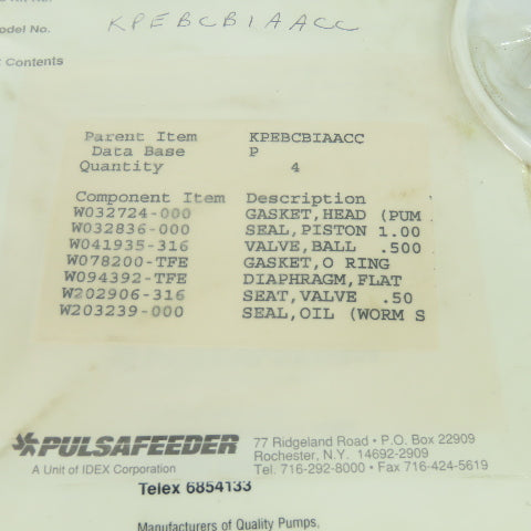 Pulsafeeder KPEBCBIAACC Pulsa Series Kopkit Repair Kit