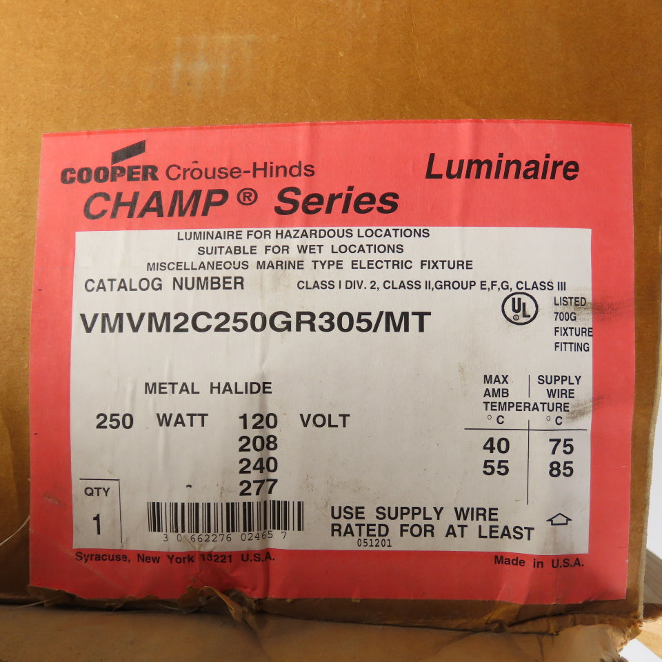Cooper Crouse Hinds VMVM2C250GR305/MT 250 Watt Luminaire For Hazardous Locations
