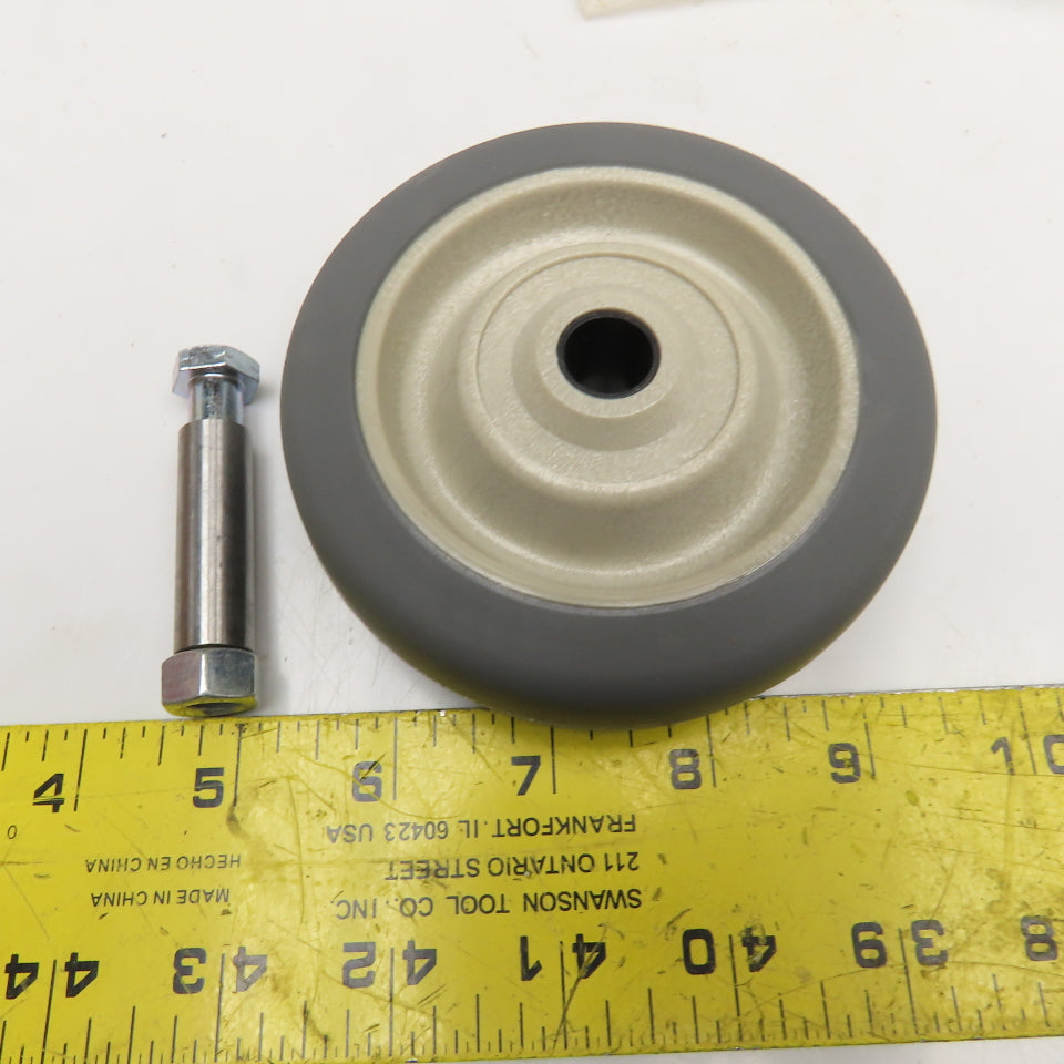 4" x 1" Non Marking Nylon Hub Caster Wheel 3/8" Axel Lot Of 4