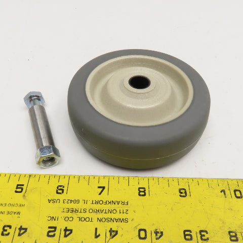 4" x 1" Non Marking Nylon Hub Caster Wheel 3/8" Axel Lot Of 4