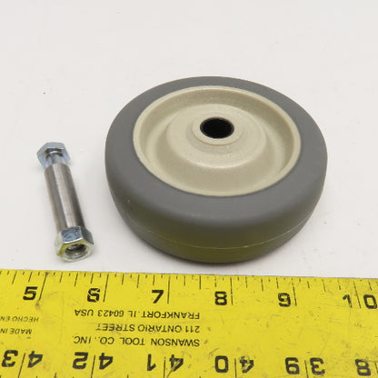 4" x 1" Non Marking Nylon Hub Caster Wheel 3/8" Axel Lot Of 4