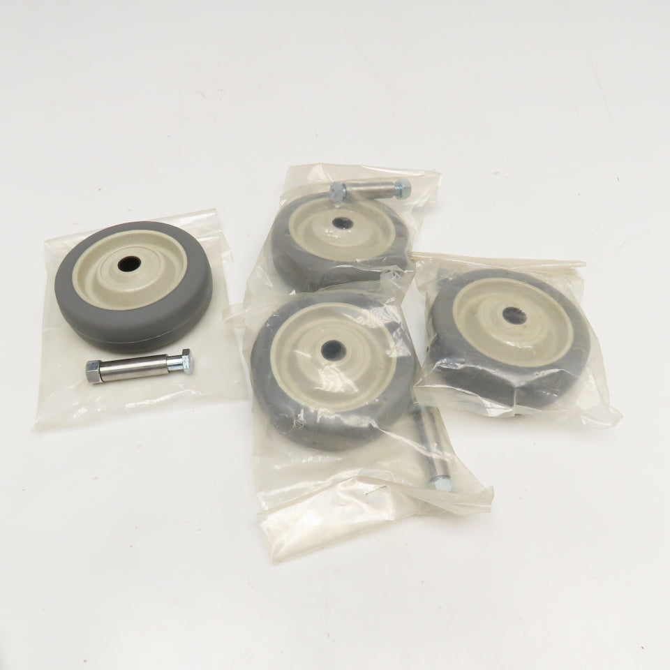 4" x 1" Non Marking Nylon Hub Caster Wheel 3/8" Axel Lot Of 4