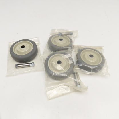 4" x 1" Non Marking Nylon Hub Caster Wheel 3/8" Axel Lot Of 4