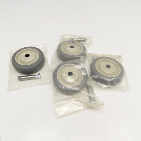 4" x 1" Non Marking Nylon Hub Caster Wheel 3/8" Axel Lot Of 4