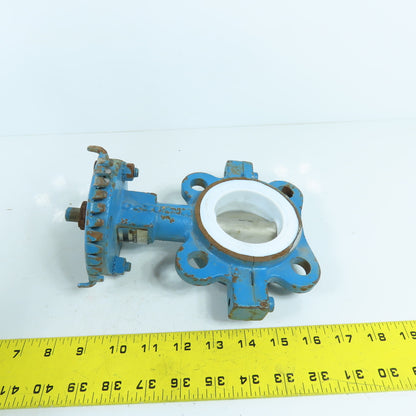 DeZurik 9135553 2" Lug Mount Butterfly Valve PTFE Lined 250°F No Handle