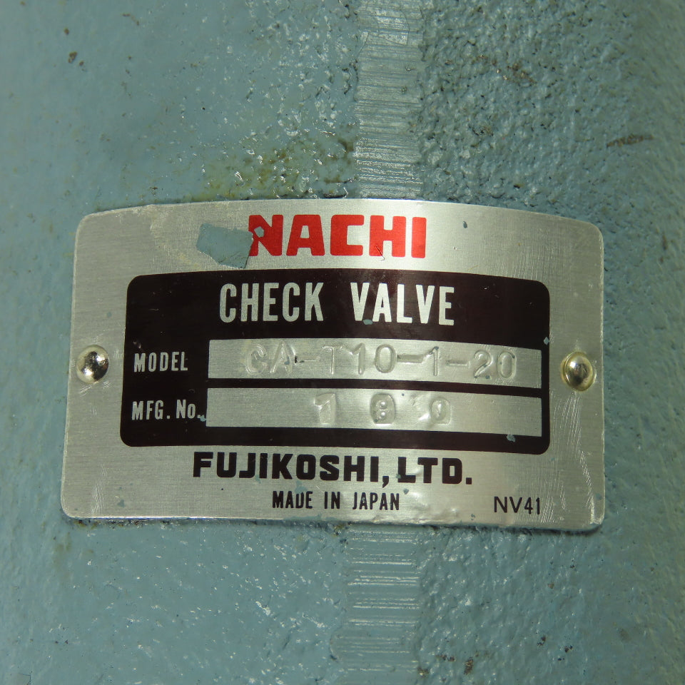 Nachi CA-T10-1-20 Right Angle In-Line Check Valve 1-1/4" 3045PSI 84.5GPM