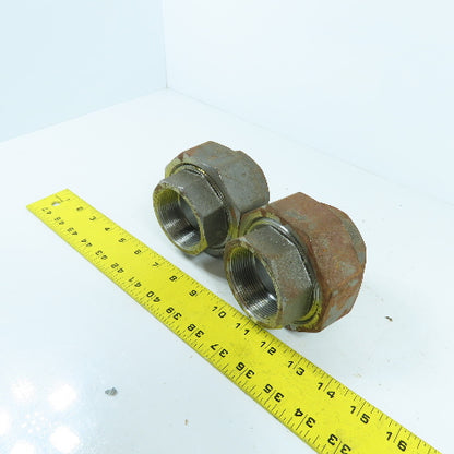 A/SA105N 3m 2" High Temperature Union Carbon Steel SP-83 Lot Of 2 (Rusty)
